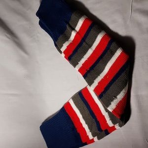 Knee High Leg Warmers Blue Red White Grey